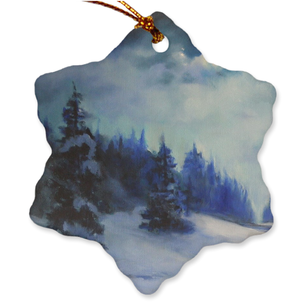 Porcelain Ornament - Winter Fantasy, Susan Leonhard, FREE Shipping