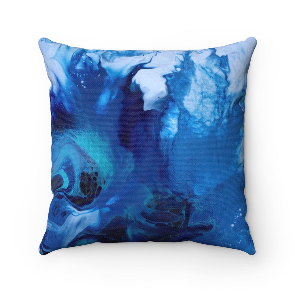 Pillow - Abstract Blue Flower, Meryl Epstein