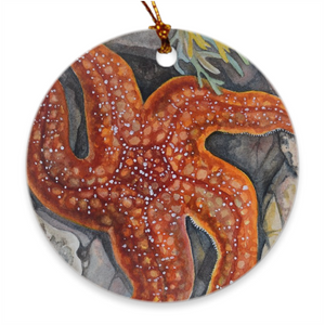 Porcelain Ornament - Sea Star, Cheryl Buhler, FREE SHIPPING