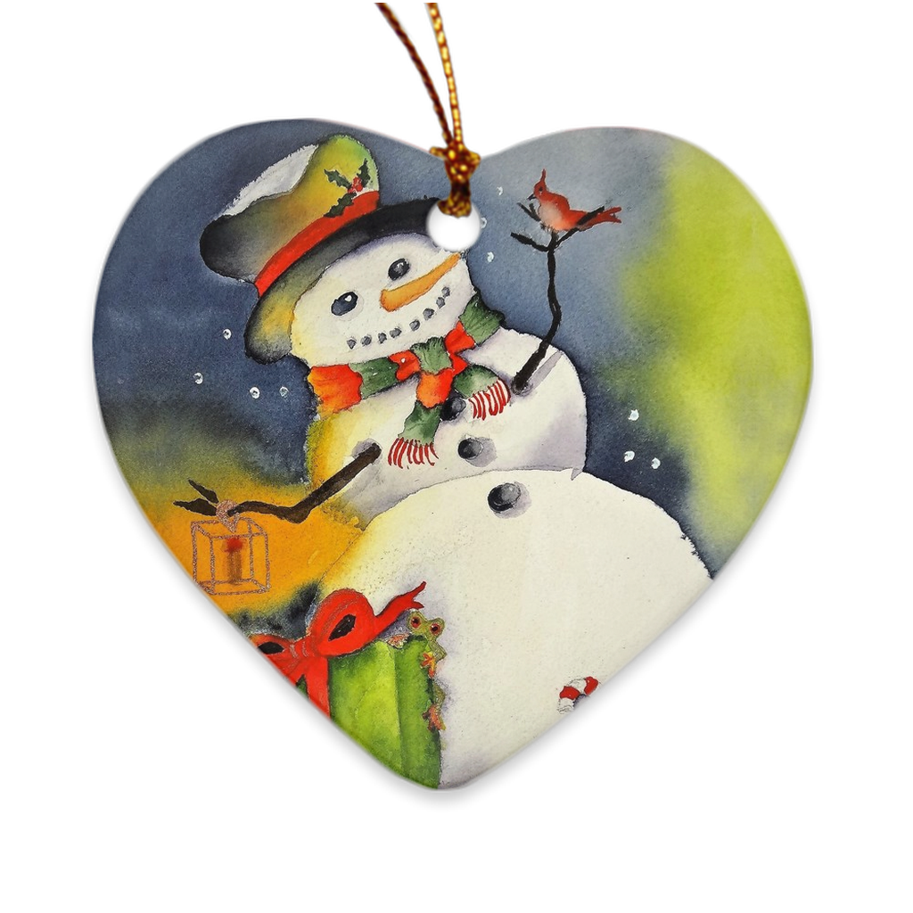 Porcelain Ornament - Mr. Frosty, Emilee Reed - Free Shipping