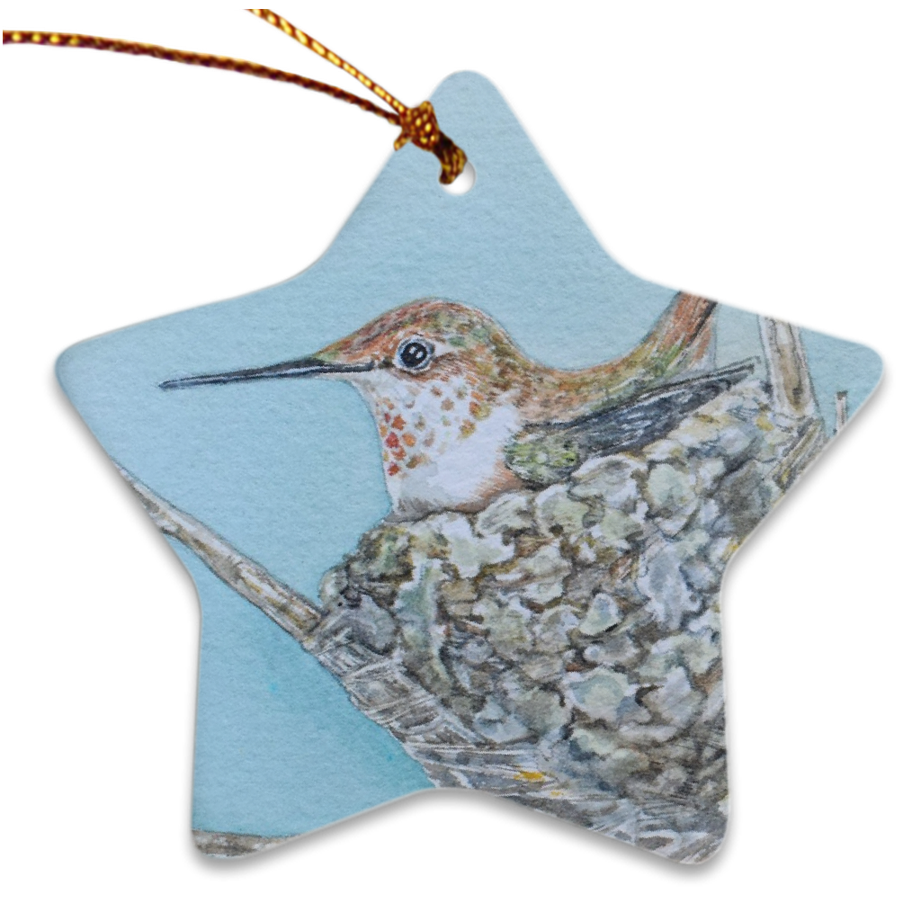 Porcelain Ornament - Nesting, Cheryl Buhler, FREE SHIPPING