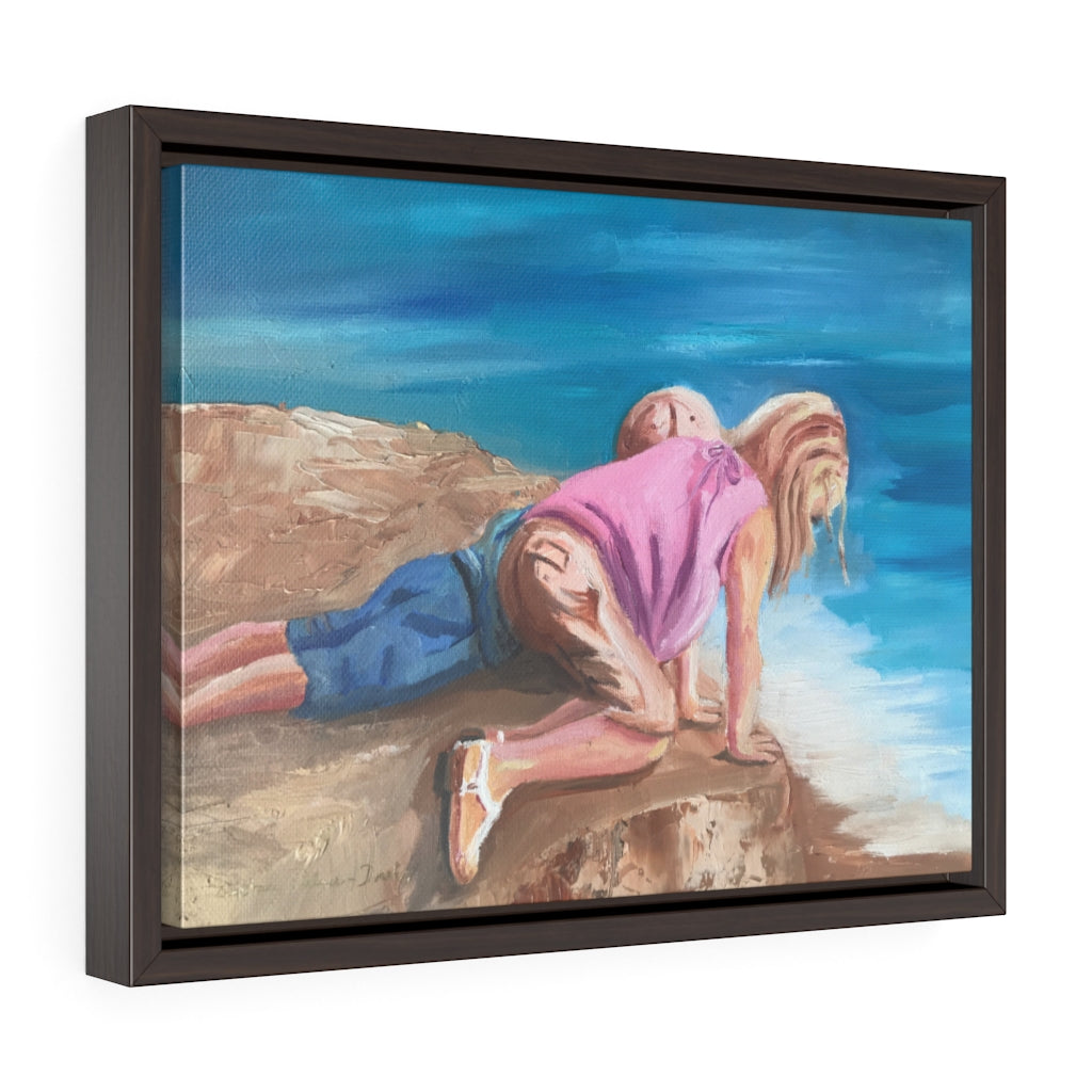 Framed Gallery Wrap Canvas - "What's Down There?", Barbara Palmer-Davis