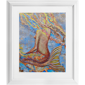 Framed Print - Sitting Mermaid, John Michael Dickinson