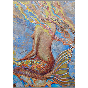 Metal Print - Sitting Mermaid, John Michael Dickinson
