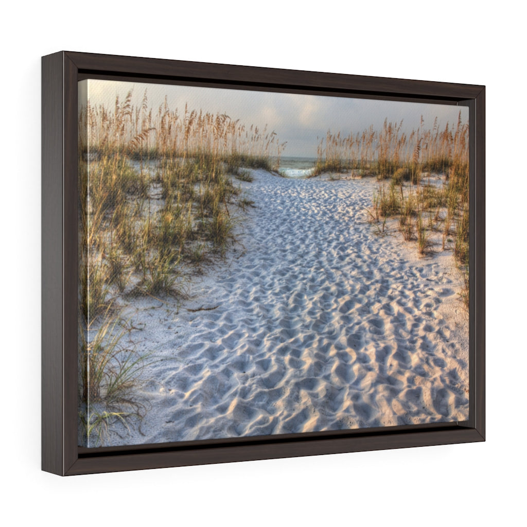 Framed Gallery Wrap - Sand Path - Pensacola Beach, Florida, Michael Cahill