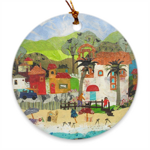 Porcelain Ornament - Laguna Beach, Agnes Copeland, FREE SHIPPING