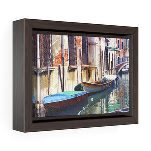 Framed Gallery Wrap - Boats on Canal, Pam Fall