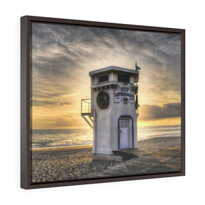 Framed Gallery Wrap - Lifeguard Tower - Laguna Beach, Michael Cahill
