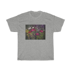 T-shirt - Zinnias and Poppies in the Sun, Ferial Nassirzadeh