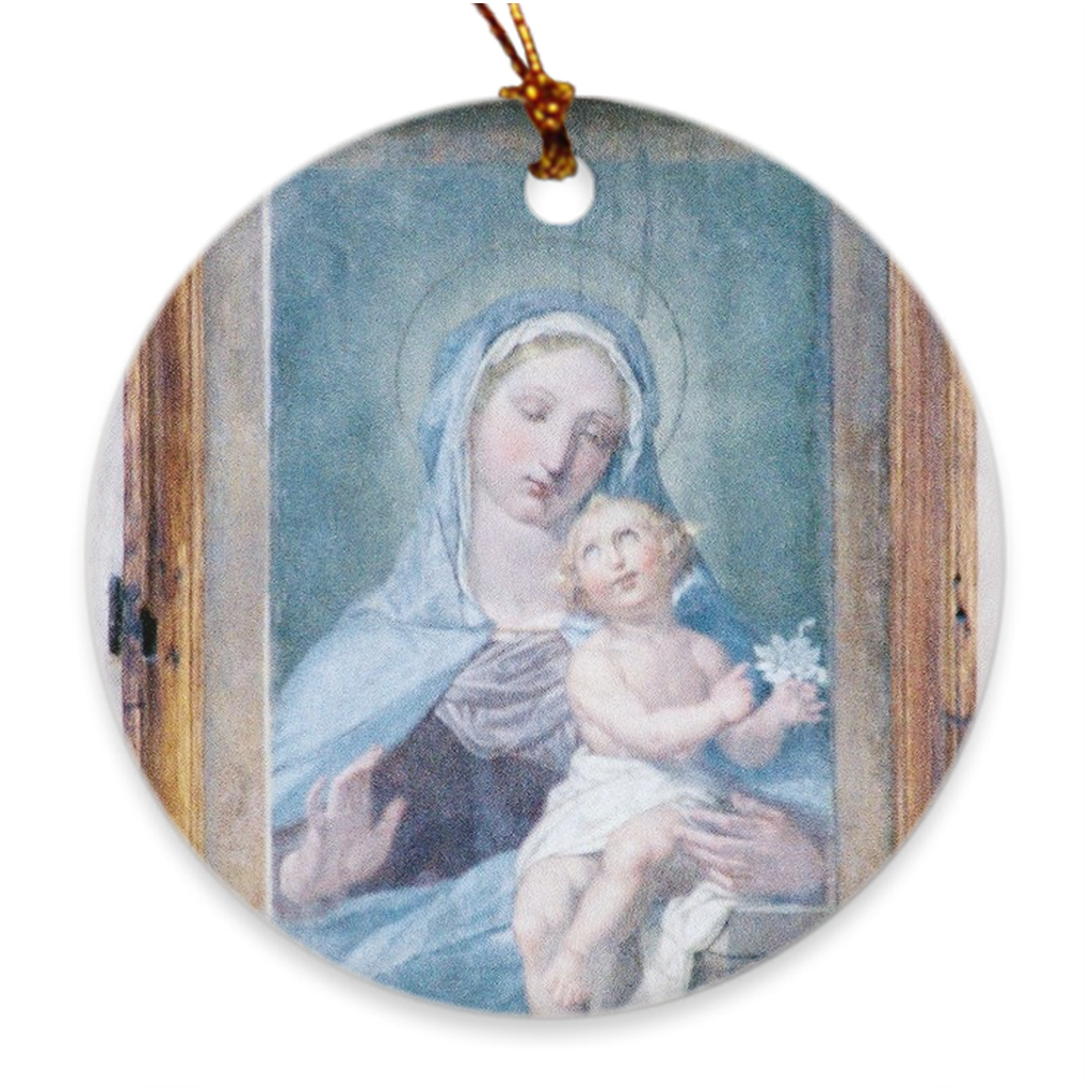 Porcelain Ornament - Madonna and Child, Pam Fall - FREE SHIPPING