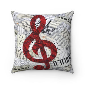 Pillow - Red Treble Clef, Loretta Alvarado