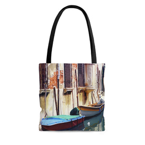 Tote Bag - Boats on Canal, Pam Fall