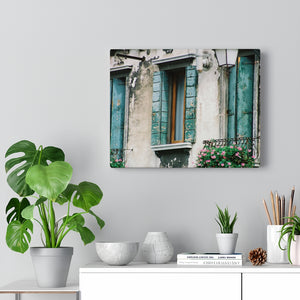 Gallery Wrap - Turquoise Shutters, Pam Fall
