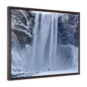 Framed Gallery Wrap Canvas - Skagafoss Falls Big and Red, Michael Cahill