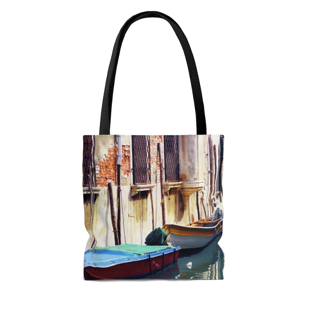 Tote Bag - Boats on Canal, Pam Fall