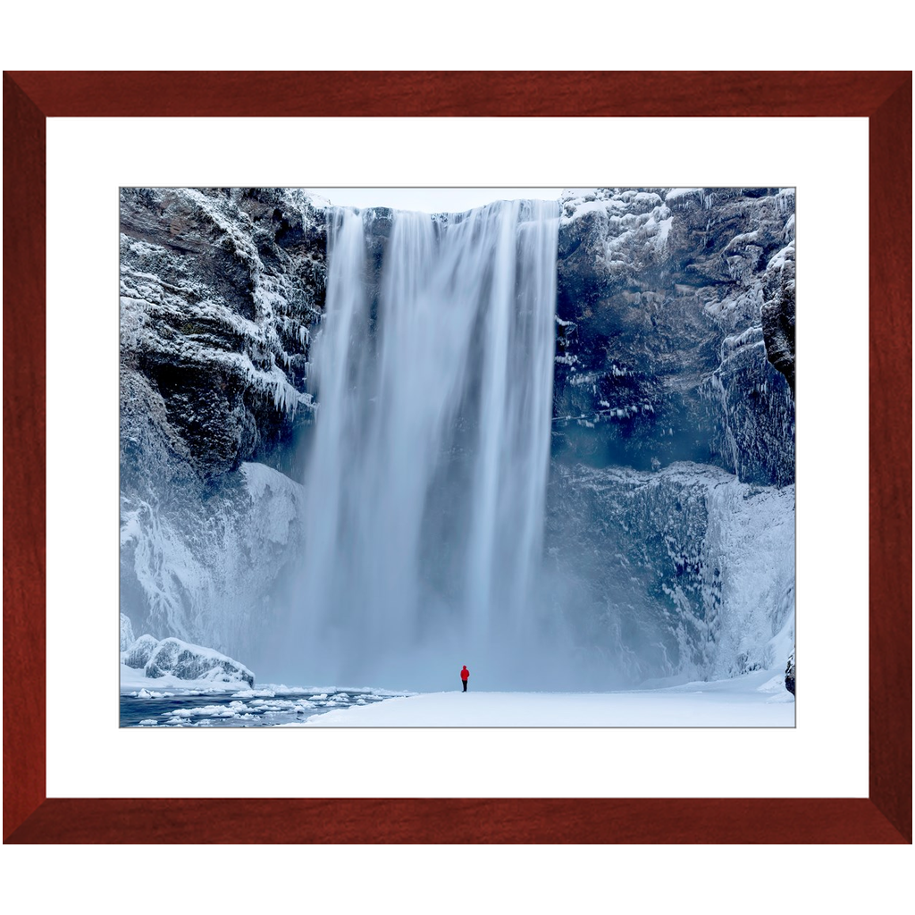 Framed Print - Skagafoss Falls Big and Red, Michael Cahill