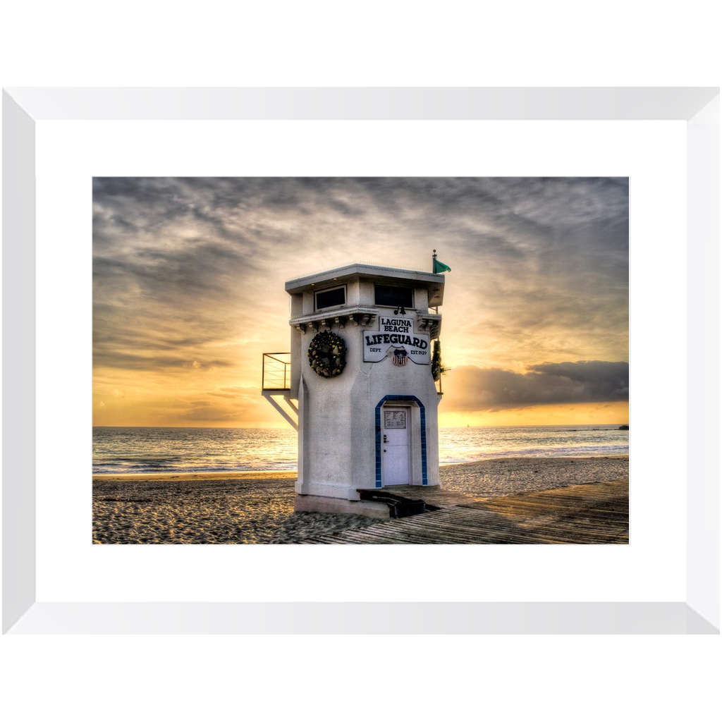 Framed Print - Lifeguard Tower - Laguna Beach, Michael Cahill