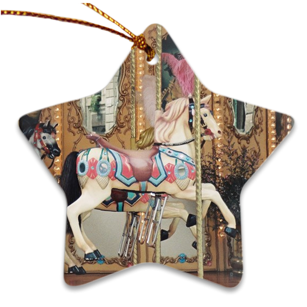 Porcelain Ornament  Carousel, Pam Fall, FREE SHIPPING