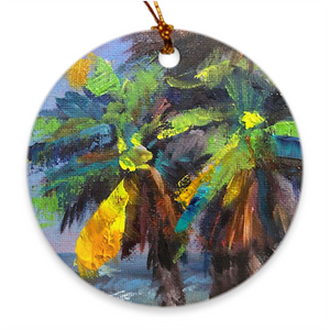 Porcelain Ornament - 	Doheny Palms, Laurie Miller - Free Shipping