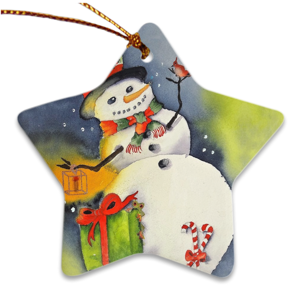 Porcelain Ornament - Mr. Frosty, Emilee Reed - Free Shipping