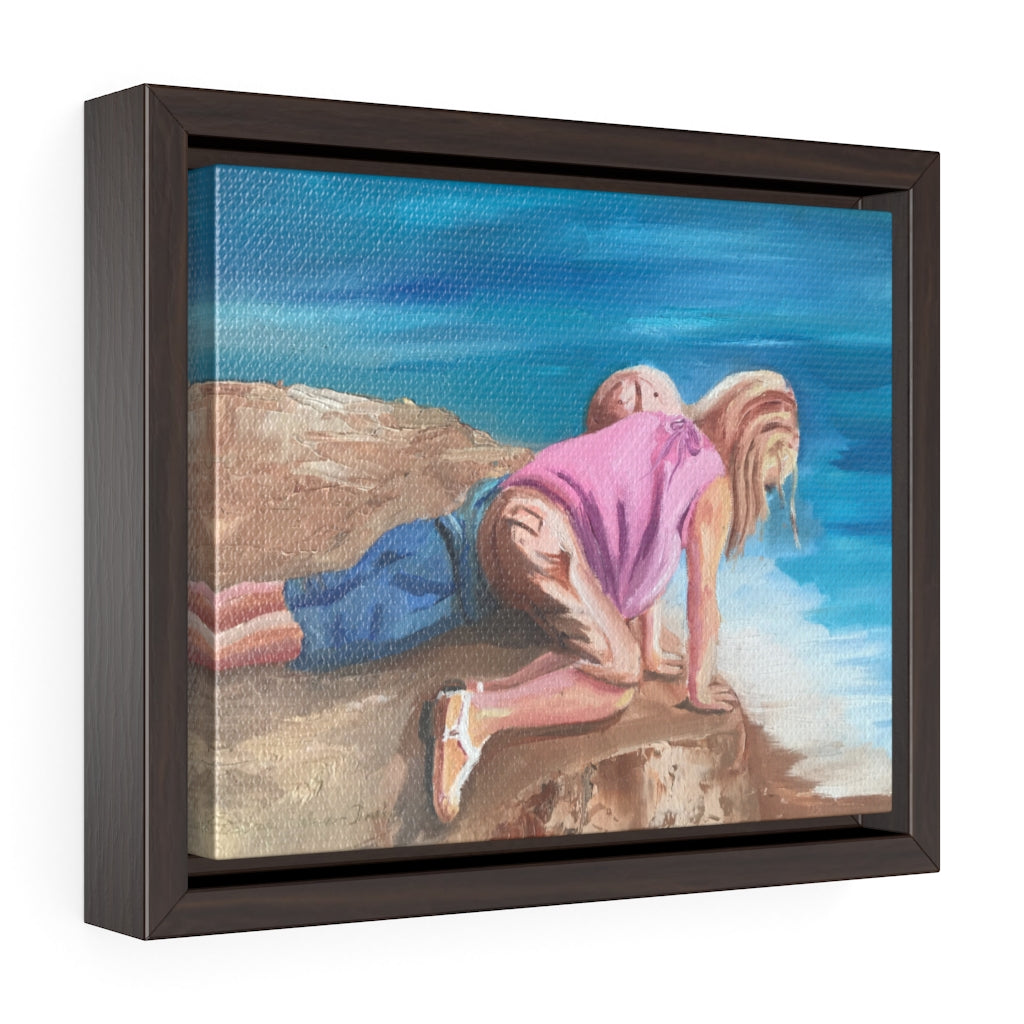 Framed Gallery Wrap Canvas - "What's Down There?", Barbara Palmer-Davis