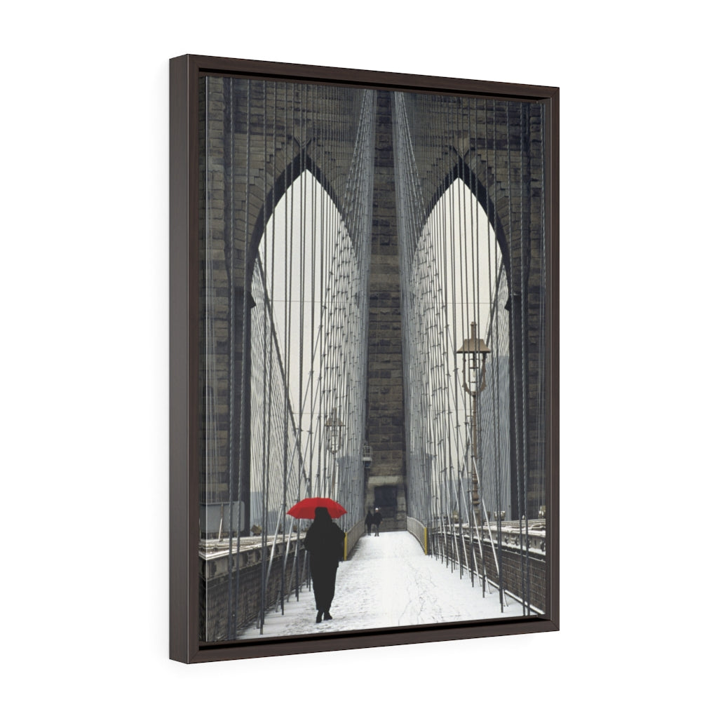 Framed Gallery Wrap Canvas - Red Umbrella, Michael Cahill