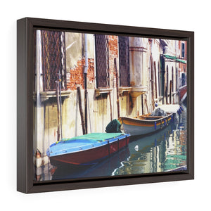 Framed Gallery Wrap - Boats on Canal, Pam Fall