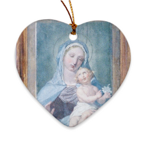 Porcelain Ornament - Madonna and Child, Pam Fall - FREE SHIPPING
