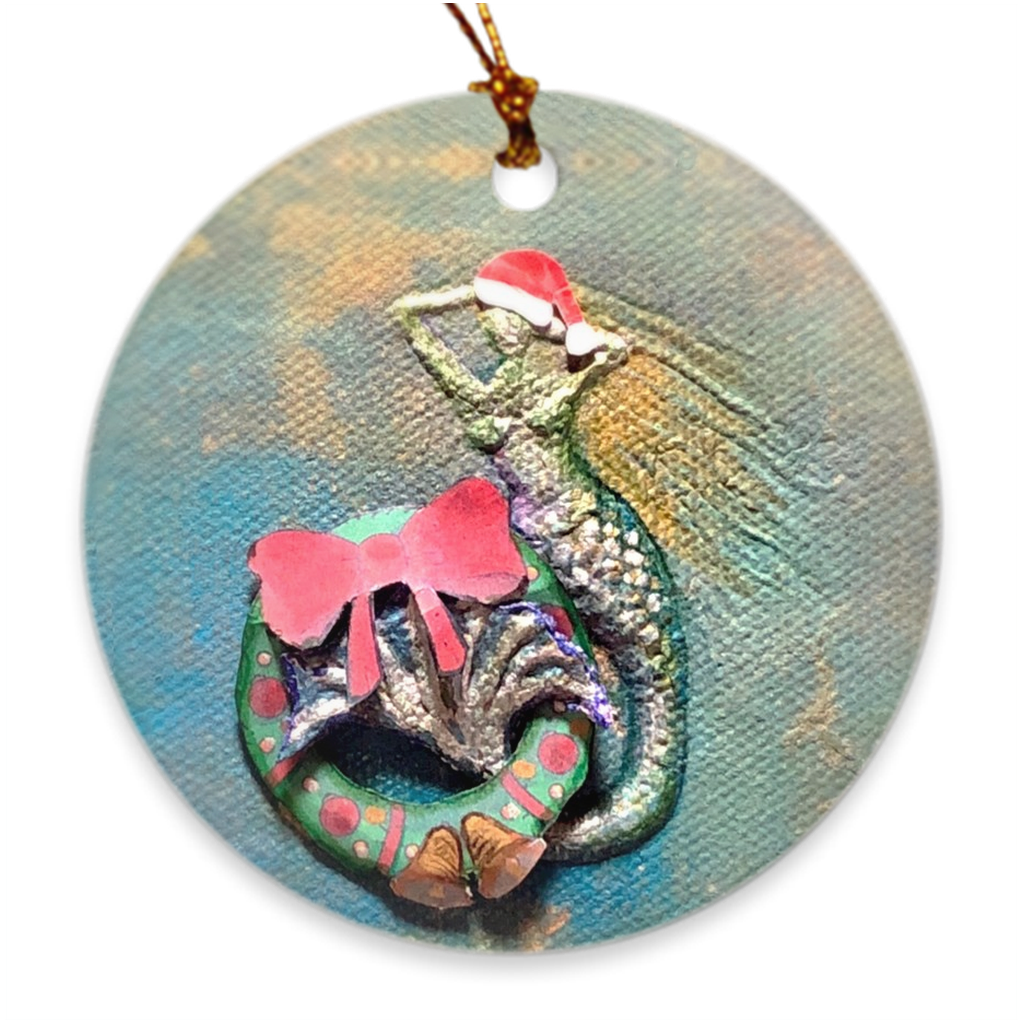 Porcelain Ornaments - Holiday Mermaid, John Michael Dickinson, FREE Shipping