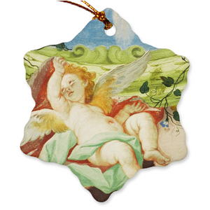 Porcelain Ornament - Cherub Fresco, Pam Fall - FREE SHIPPING