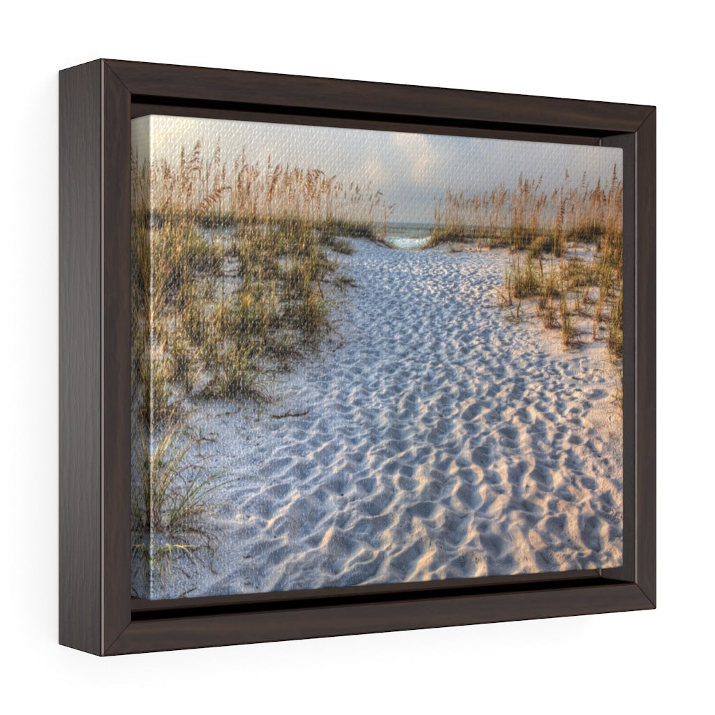 Framed Gallery Wrap - Sand Path - Pensacola Beach, Florida, Michael Cahill
