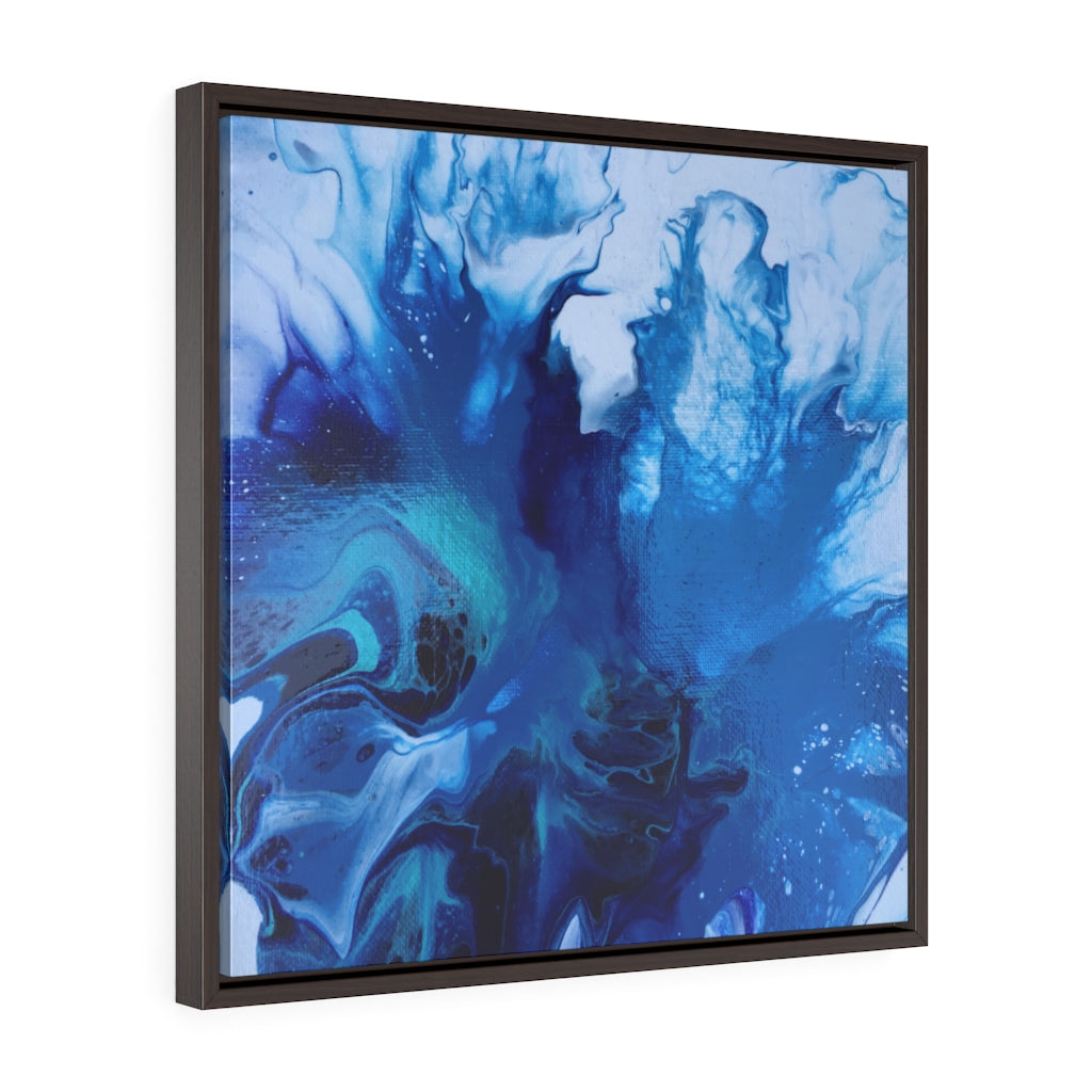 Framed Gallery Wrap - Abstract Blue Flower, Meryl Epstein