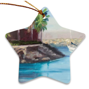 Porcelain Ornament - 	Dana Point Sail, Laurie Miller - Free Shipping